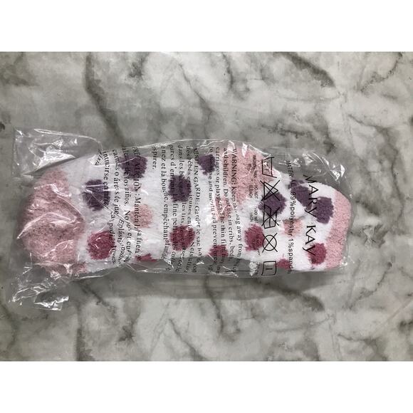 Mary Kay Accessories - New Mary Kay Fuzzy Socks Stocking Stuffer Pink Polka Dot Multicolor Cozy Gift